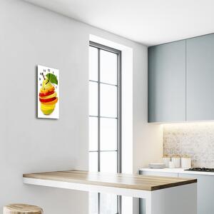 Nástenné hodiny vertikálne Kuchyňa. farebné ovocie 30x60 cm