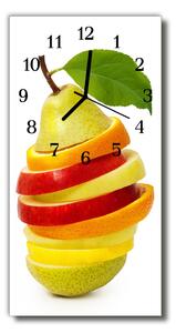 Nástenné hodiny vertikálne Kuchyňa. farebné ovocie 30x60 cm