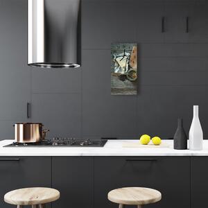 Nástenné hodiny vertikálne Kuchyňa. šedý syr 30x60 cm