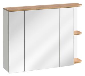 Comad Kúpeľňová skrinka so zrkadlom Platinum biela/dub zlatý