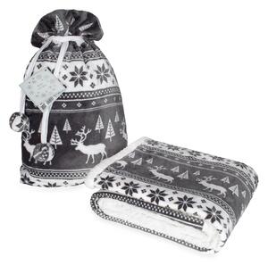 FARO Vianočná deka baránková 127x152 cm - Tmavo šedá