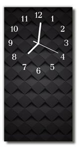 Nástenné hodiny vertikálne Moderné 3d čierna mozaika 30x60 cm