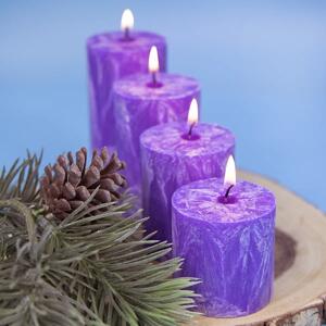 Adventné sviečky fialové postupné - 4ks