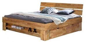 BRADOP Dubová posteľ so zásuvkami TINA 180×200