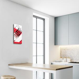 Nástenné hodiny vertikálne Kuchyňa. farebné príbory 30x60 cm