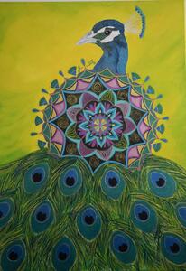Sebavedomie ( páv)- 50 x 70 cm