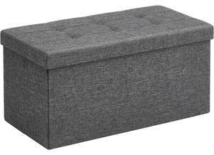 SONGMICS Taburetka 80 L, lavica s úložným priestorom, nosnosť do 300 kg, tmavosivá