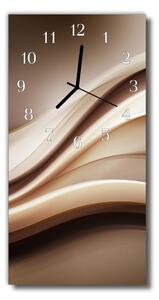 Nástenné hodiny vertikálne Abstrakcia grafiky hnedé čiary 30x60 cm