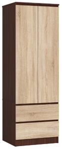 Ak furniture Šatníková skriňa Star 60 cm wenge/dub sonoma