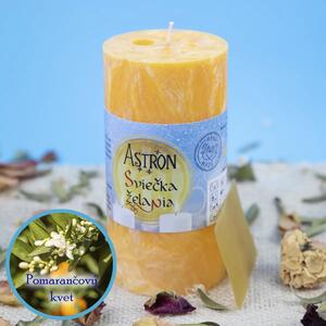 Sviečka želania Astron - valec 11 cm, Pomarančový kvet