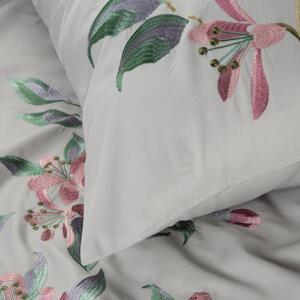 EUROFIRANY Súprava kvalitnej bavlnenej posteľnej bielizne 160 cm x 200 cm strieborná satén 100% bavlna Rozmer textilu: 160 cm x 200 cm