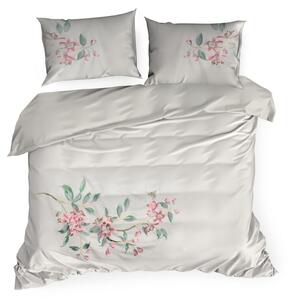 EUROFIRANY Súprava kvalitnej bavlnenej posteľnej bielizne 160 cm x 200 cm strieborná satén 100% bavlna Rozmer textilu: 160 cm x 200 cm