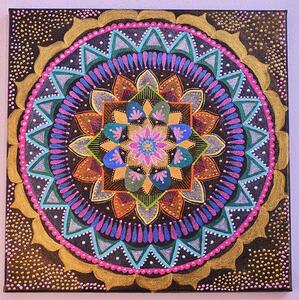 Mandala zlatá 30 x 30 cm