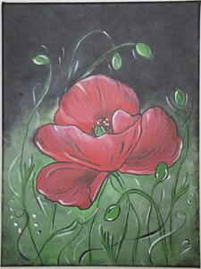 Vlčí mak 30 x 40 cm - ručne maľovaný obraz