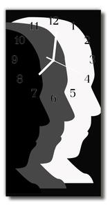 Nástenné hodiny vertikálne Tváre farebného muža 30x60 cm