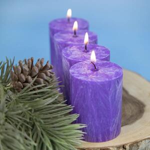 Adventné sviečky fialové - 4ks