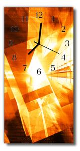 Nástenné hodiny vertikálne Geometria oranžová abstrakcie 30x60 cm