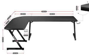 Rohový PC stolík Hyperion 7.0 (čierna). Vlastná spoľahlivá doprava až k Vám domov. 1087519
