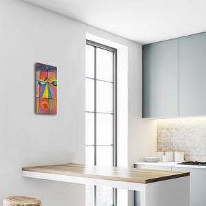 Nástenné hodiny vertikálne Umenie abstrakcie farebné tlače 30x60 cm