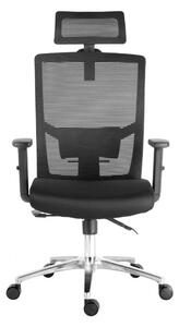 Kancelárska ergonomická stolička SCALA — čierna, nosnosť 150 kg