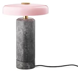 Nabíjacia stolová lampa Trip LED, sivá / ružová, mramor, sklo, IP44