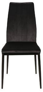 Stolička ATENA čierna (látka Bluvel 19) - moderná, čalúnená, zamatová, do obývačky, jedálne, kancelárie, kuchyne