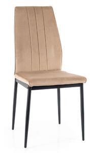 Stolička ATOM béžová (látka Bluvel 28) - moderná, čalúnená, zamatová, do obývačky, jedálne, kancelárie, kuchyne