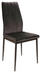 Stolička ATOM čierna (látka Bluvel 19) - moderná, čalúnená, zamatová, do obývačky, jedálne, kancelárie, kuchyne