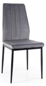 Stolička ATENA sivá (látka Bluvel 14) - moderná, čalúnená, zamatová, do obývačky, jedálne, kancelárie, kuchyne