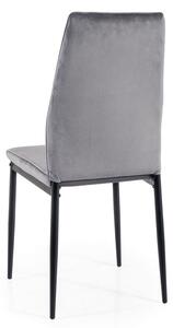 Stolička ATENA sivá (látka Bluvel 14) - moderná, čalúnená, zamatová, do obývačky, jedálne, kancelárie, kuchyne