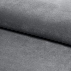 Stolička PAX sivá (látka Bluvel 14) - moderná, čalúnená, zamatová, do obývačky, jedálne, kancelárie, s lakťovou opierkou