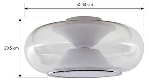 Stropné svietidlo Lucande LED Orasa, sklo, biele/čierne, Ø 43 cm