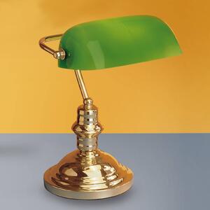 Stolná lampa Onella v bankárskom štýle zelená