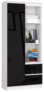 Ak furniture Skriňa Rexa 80 cm biela/čierna