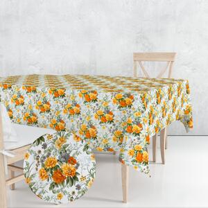 Ervi bavlnený obrus na stôl obdĺžnikový - žlté a šedé kvety