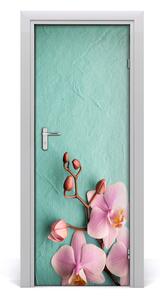 Samolepiace fototapety na dvere ružová orchidea 75x205 cm