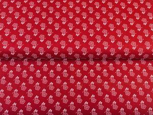 Biante Detské bavlnené posteľné obliečky do postieľky Sandra SA-355 Biele kvety na červenom Do postieľky 90x130 a 40x60 cm