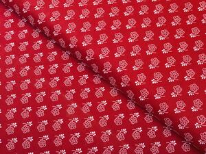 Biante Detské bavlnené posteľné obliečky do postieľky Sandra SA-355 Biele kvety na červenom Do postieľky 90x120 a 40x60 cm