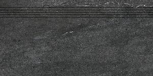 Schodovka Rako Quarzit čierna 30x60 cm mat DCPSE739.1
