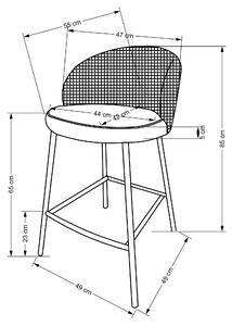 Barová stolička SCH-113 čierna/biela/zlatá