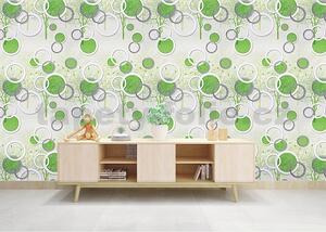 Samolepiace tapety 45 cm x 10 m IMPOL TRADE 9451 zelené stromy s 3D kruhy Samolepiace tapety