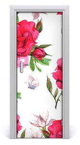 Samolepiace fototapety na dvere červená ruža 75x205 cm