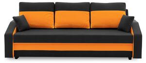 Veľká rozkladacia pohovka HEWLET PLUS color Čierna + oranžová