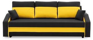 Veľká rozkladacia pohovka HEWLET PLUS color Čierna + žltá