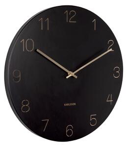 KARLSSON Nástenné hodiny Charm – čierna ∅ 40 × 3,5 cm