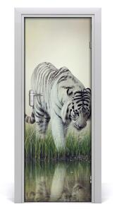 Samolepiace fototapety na dvere biely tiger 75x205 cm