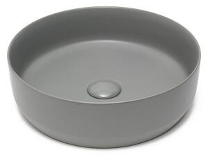 Umývadlo na dosku SAT Infinitio 39x39 cm sivá mat bez otvoru pre batériu SATINF3939LGRM