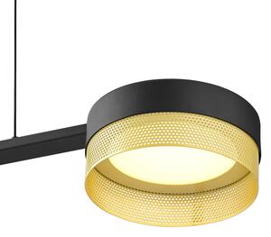 LED svietidlo Mesh 3-pl. stmievač, čierna/zlatá