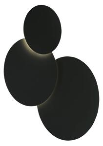 Nástenné LED svetlo Tilda, okrúhle 3-pl., čierna