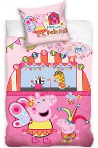Detské posteľné obliečky Prasiatko Peppa - motív Festival - 100% bavlna - 70 x 90 cm + 140 x 200 cm